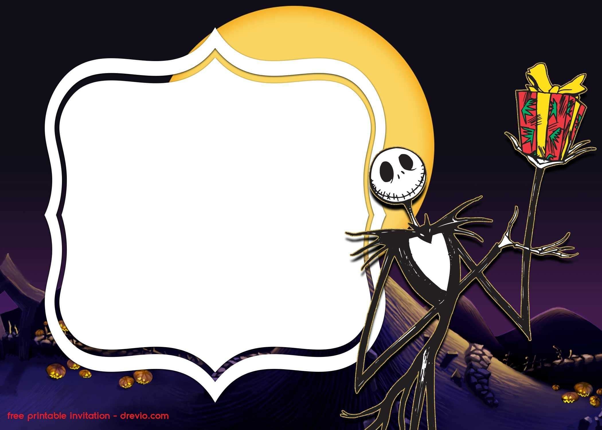 53 Best Nightmare Before Christmas Birthday Invitation Template Photo 