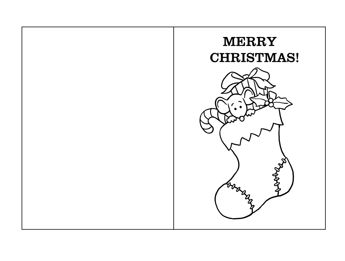 55 Christmas Cards Coloring Pages ColoringPagesOnly