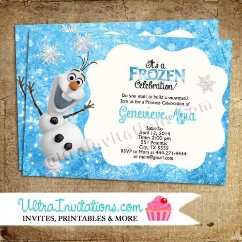 56 Best Olaf Birthday Invitation Template For Free With Olaf Birthday 