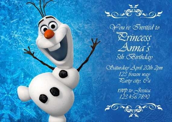 57 Best Olaf Birthday Invitation Template For Free With Olaf Birthday 