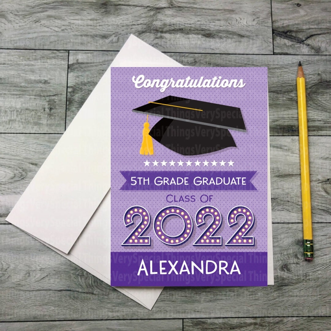 5th Grade Graduation Card Personalized Fifth Grade Graduation Etsy