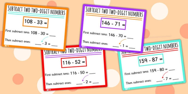 6 Best Images Of Two Digit Number Cards Printable Subtracting 10 From 