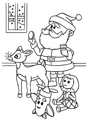 6 Free Printable Rudolph The Red Nosed Reindeer Coloring Pages Sheets 