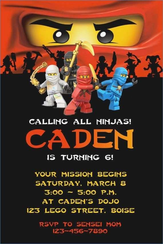 65 Printable Ninjago Party Invitation Template Free Photo With Ninjago 