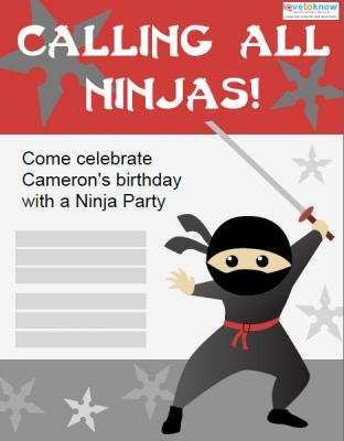 67 Free Ninja Warrior Birthday Invitation Template Free PSD File With 