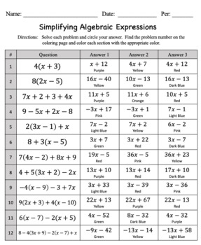 6th Grade Algebraic Expressions Worksheets Math Monks Worksheets
