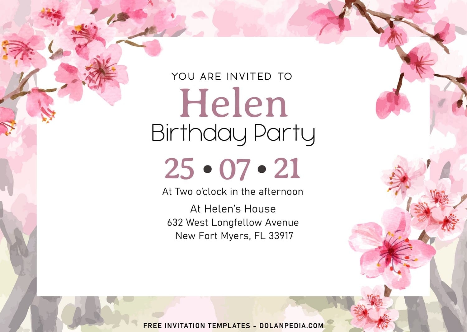7 Beautiful Japanese Sakura Birthday Invitation Templates Perfect For 