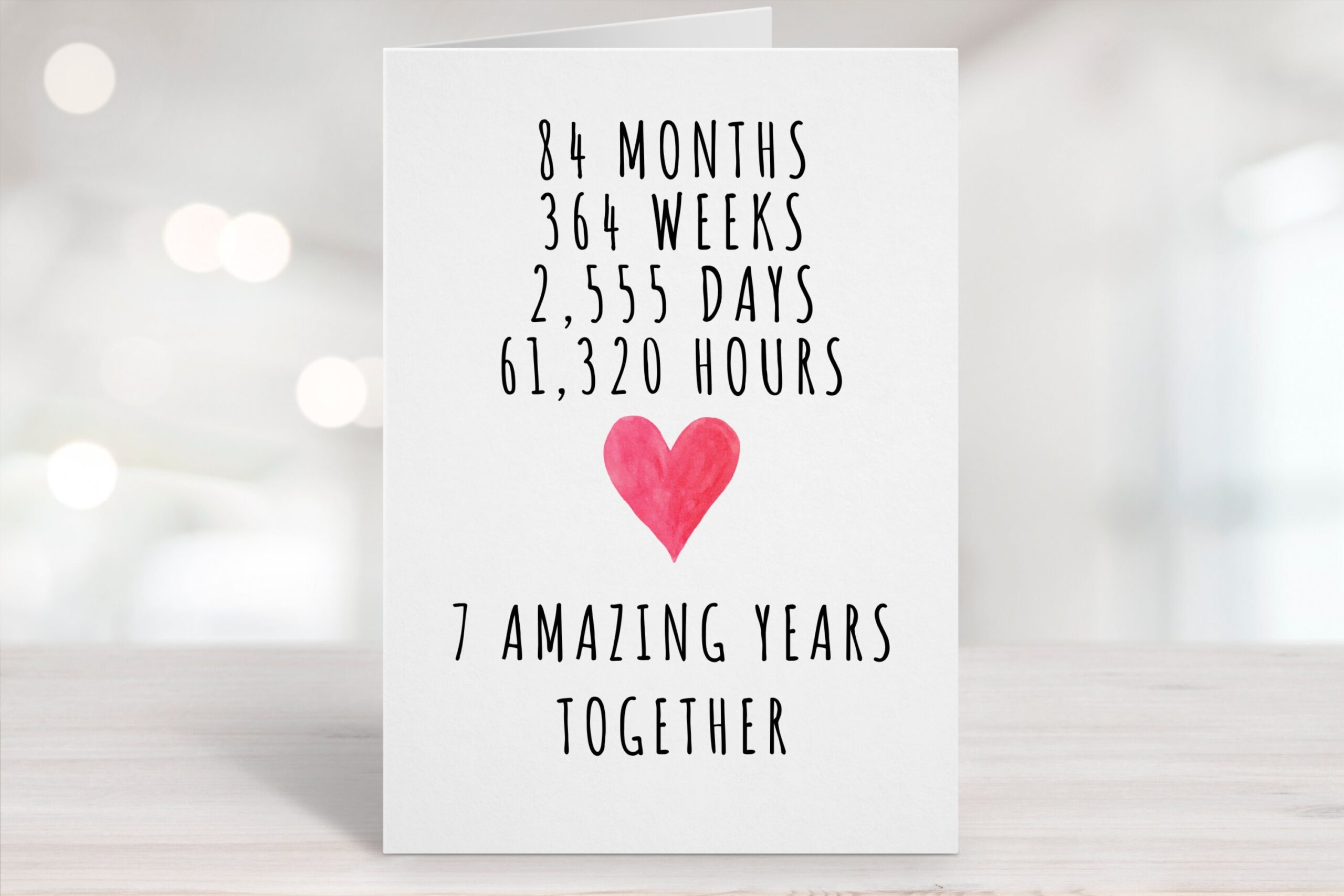 7 Year Anniversary Card Printable Printable Cards