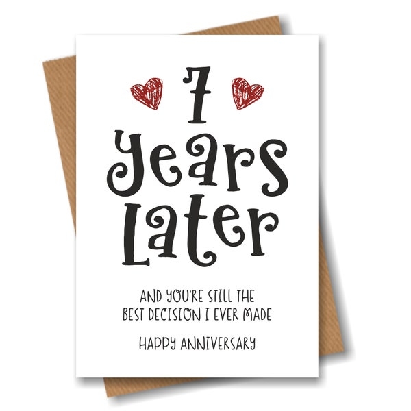 7 Year Anniversary Card Wife Etsy