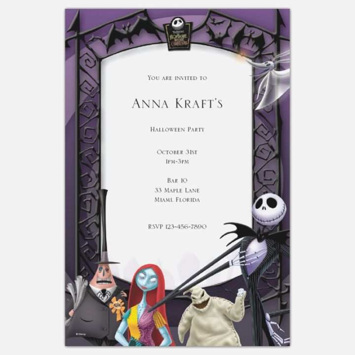 70 Creative Nightmare Before Christmas Birthday Invitation Template In 