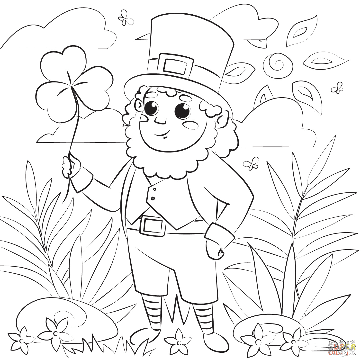 70 Free Printable Leprechaun Coloring Pages