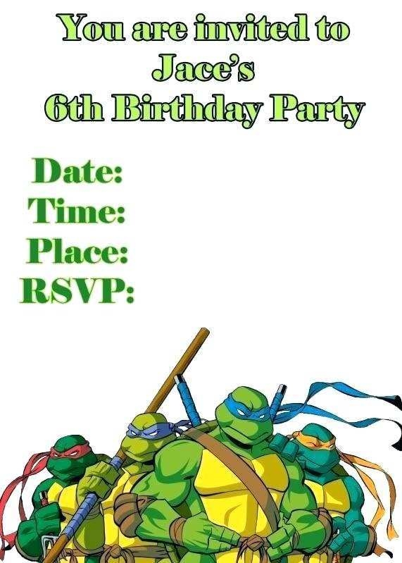 71 Format Ninja Turtle Party Invitation Template Free Photo By Ninja
