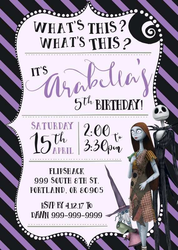 75 Blank Nightmare Before Christmas Birthday Invitation Template Photo 