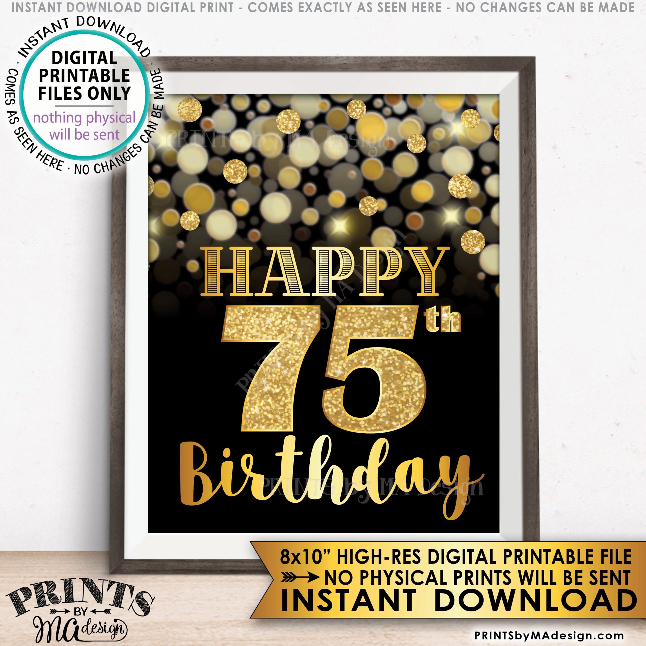 75th birthday card printable free