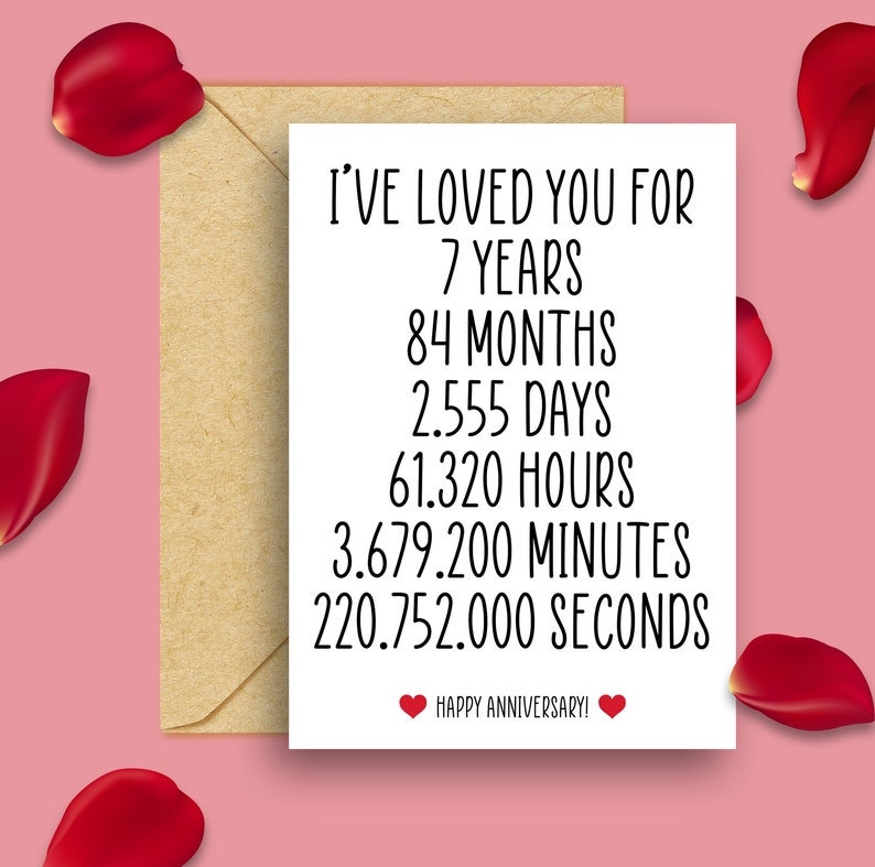7 year anniversary card printable