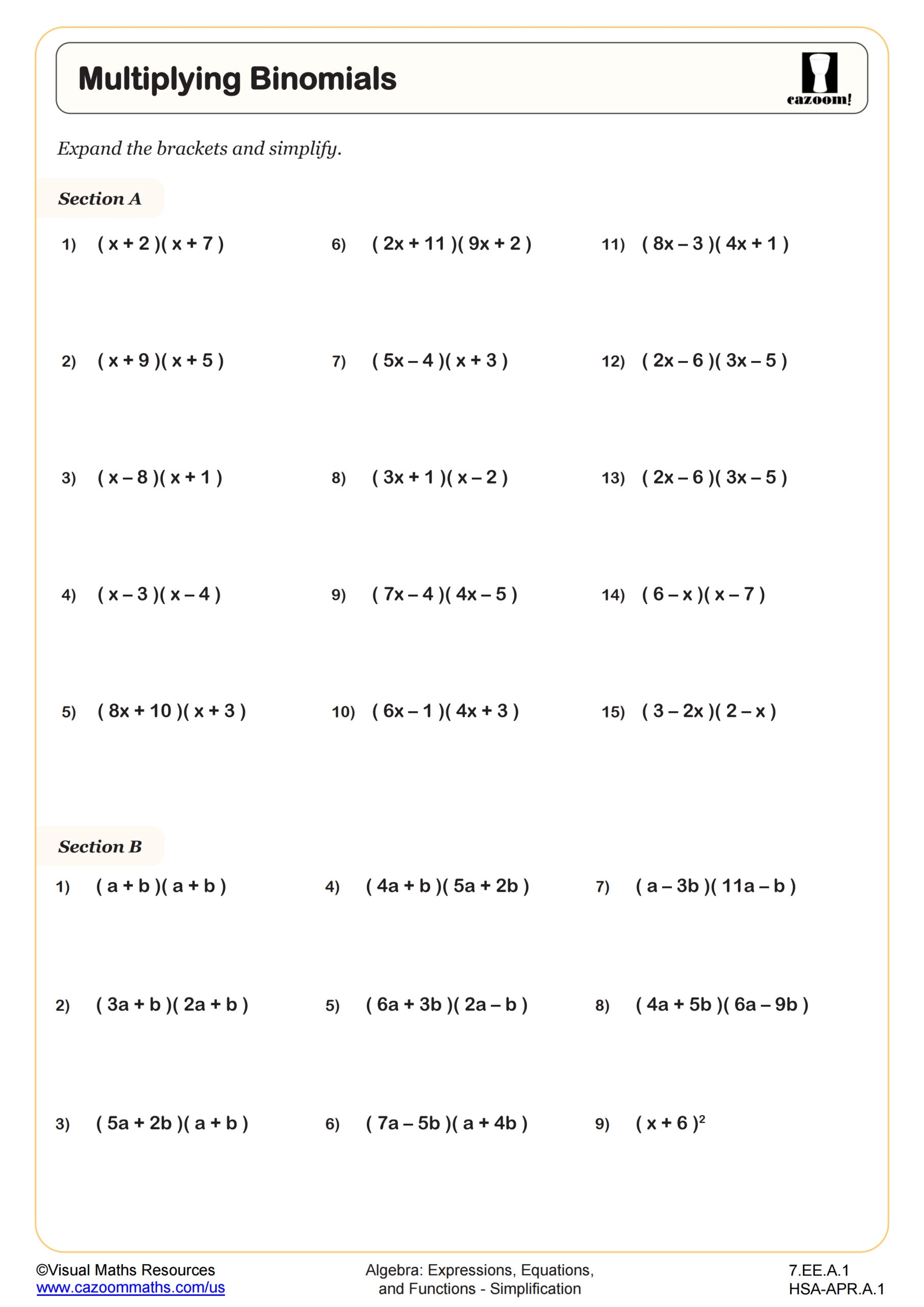 7th Grade Math Worksheets PDF Printable Worksheets Worksheets Library