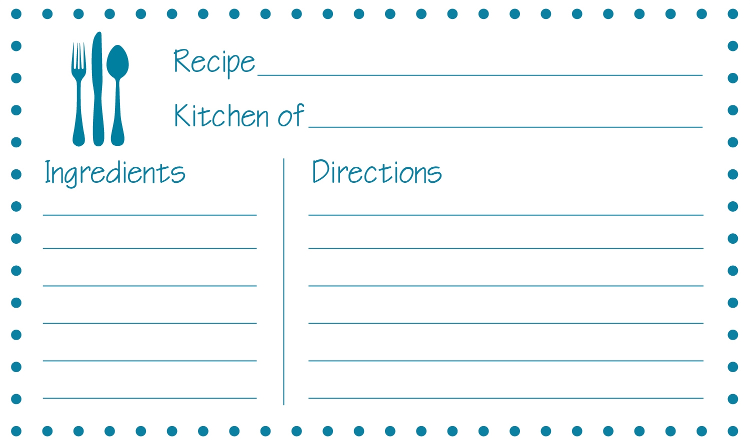 3 x 5 printable recipe cards