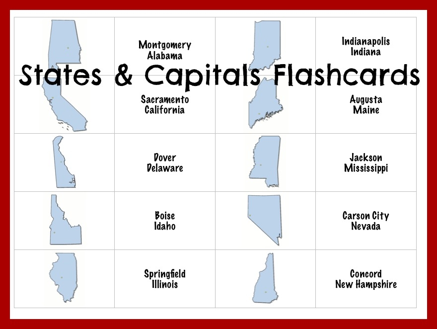 8 Best Images Of States Printable Flash Cards Printable States And 