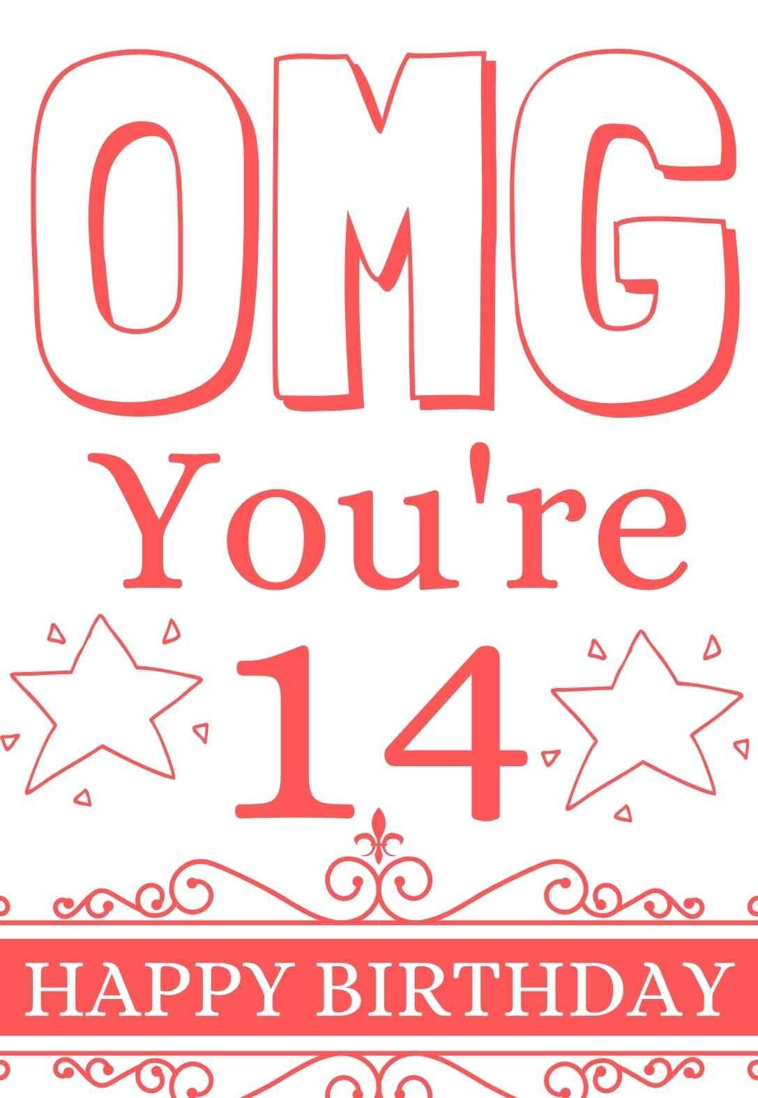 8 Fantastic Printable Birthday Cards For 14 Year Olds free 