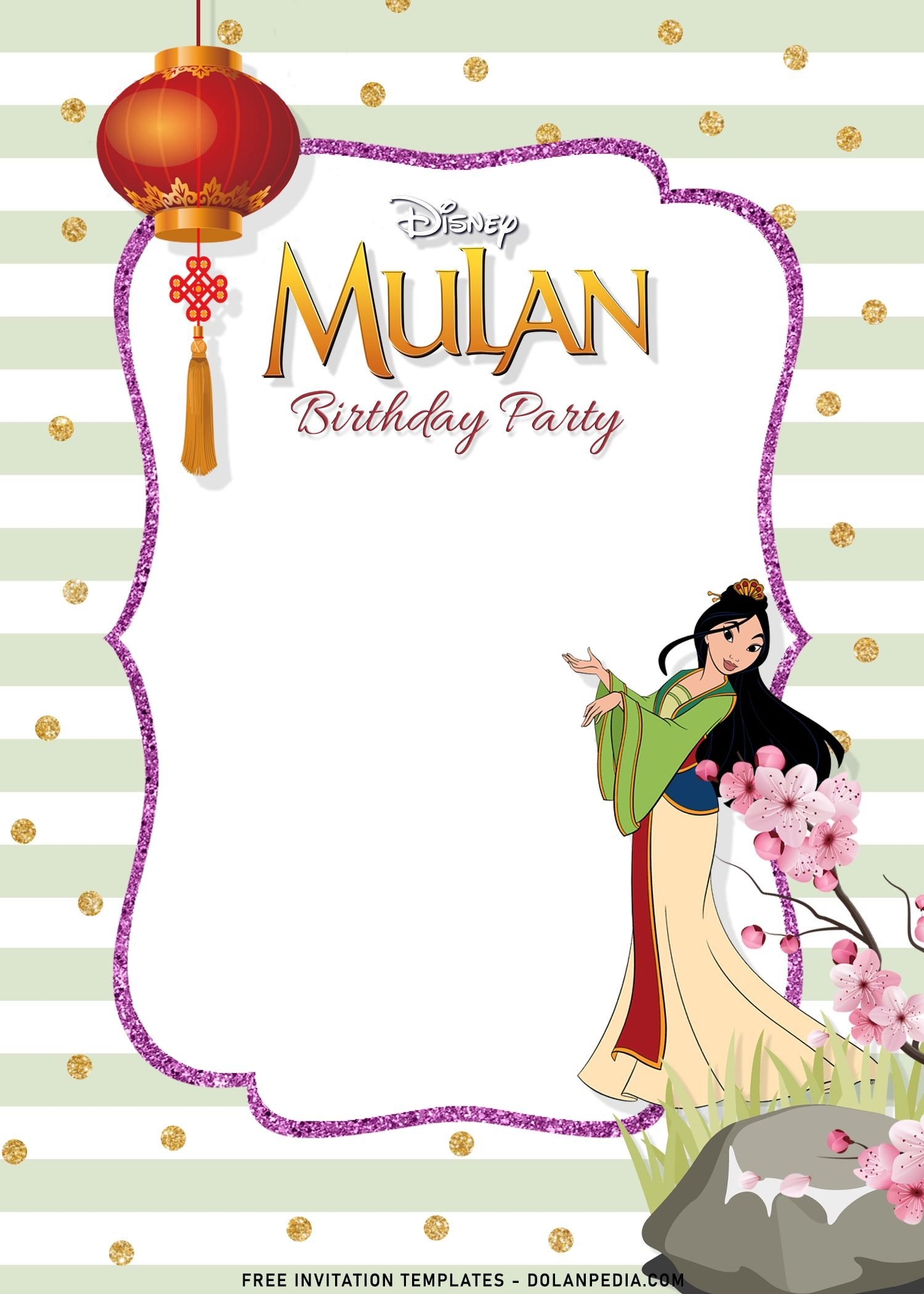8 Princess Mulan Birthday Invitation Templates Birthday Invitation 