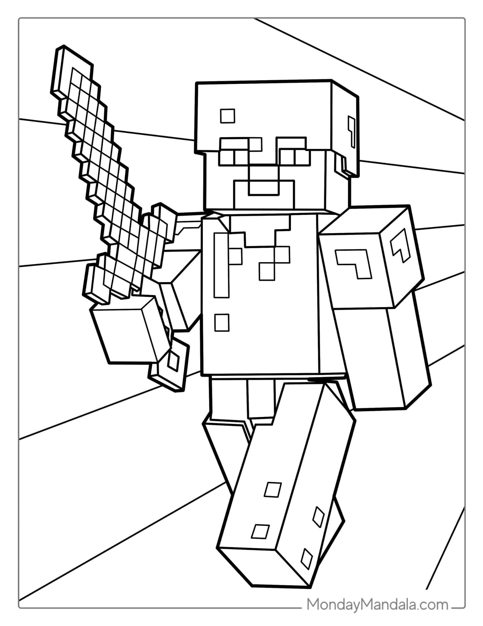 printable minecraft pictures to color