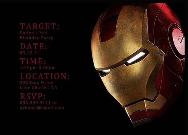 81 Customize Iron Man Birthday Invitation Template Download For Iron
