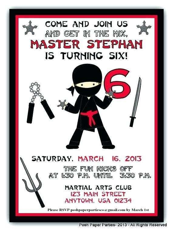 81 Customize Our Free Ninja Warrior Birthday Invitation Template Free 