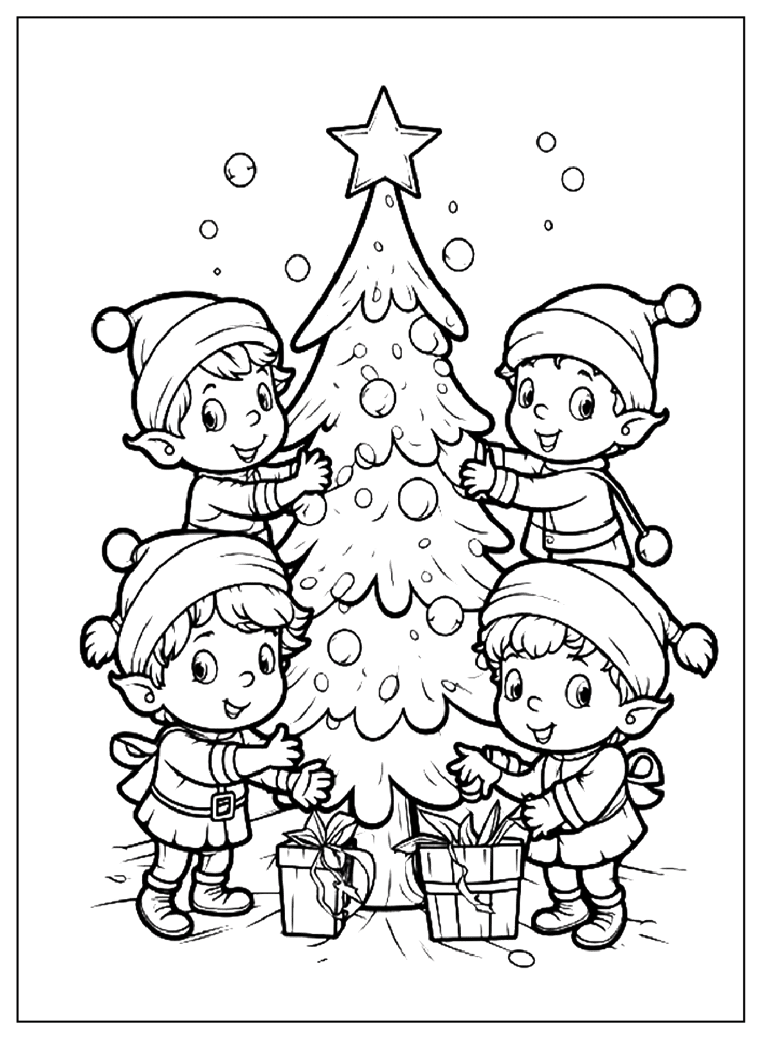 82 Elf Coloring Pages ColoringPagesOnly