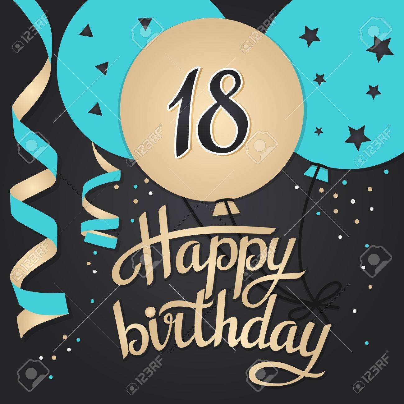 86 Free Printable 18Th Birthday Card Template PSD File With 18Th 