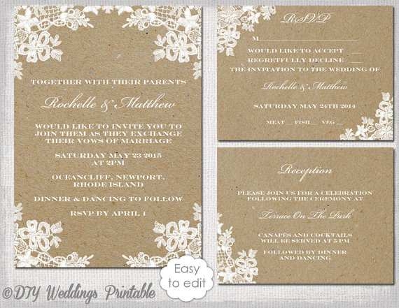 87 Best Lace Wedding Invitation Template Download For Lace Wedding 