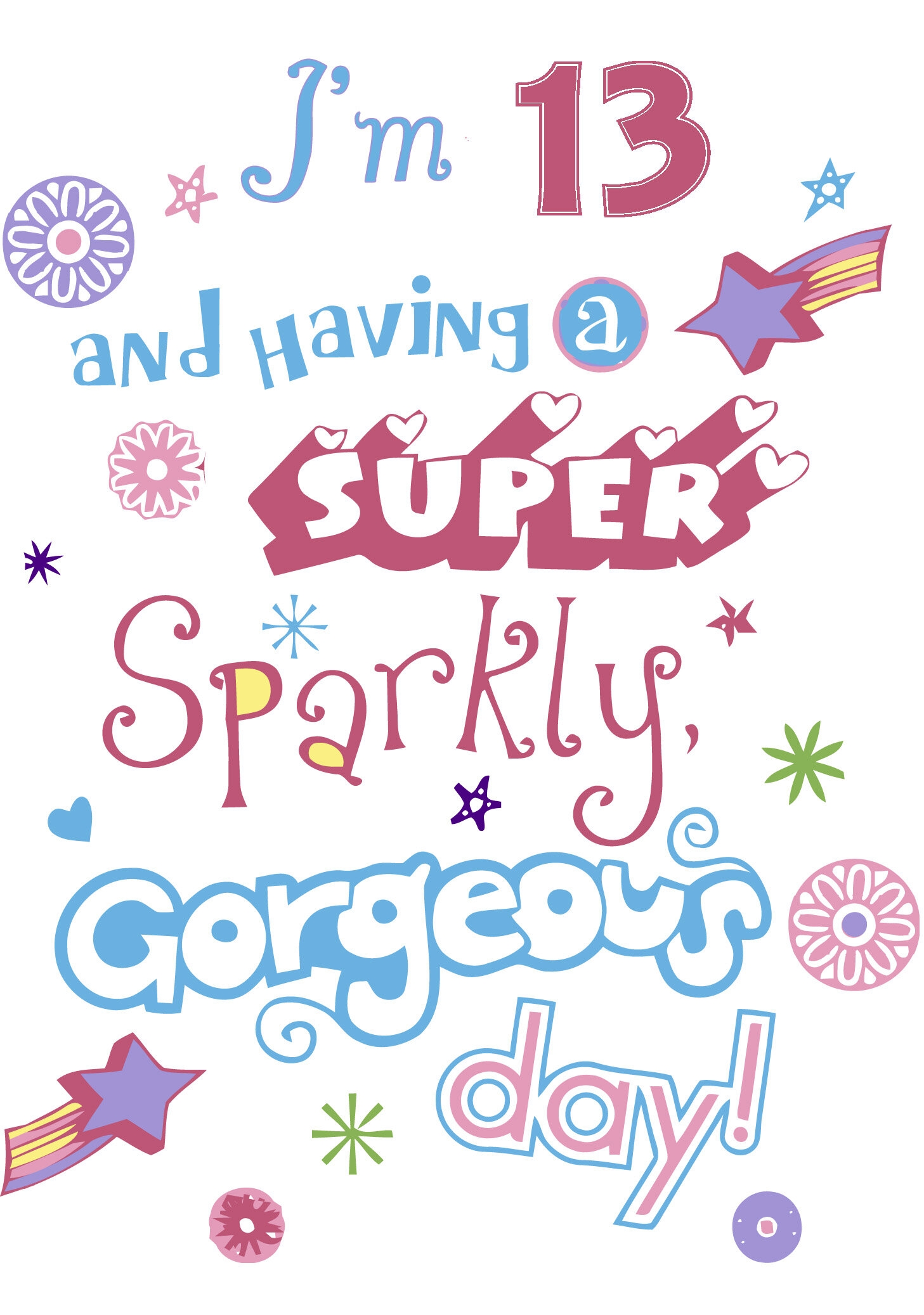 9 Gorgeous Printable Birthday Cards For 13 Year Olds free 