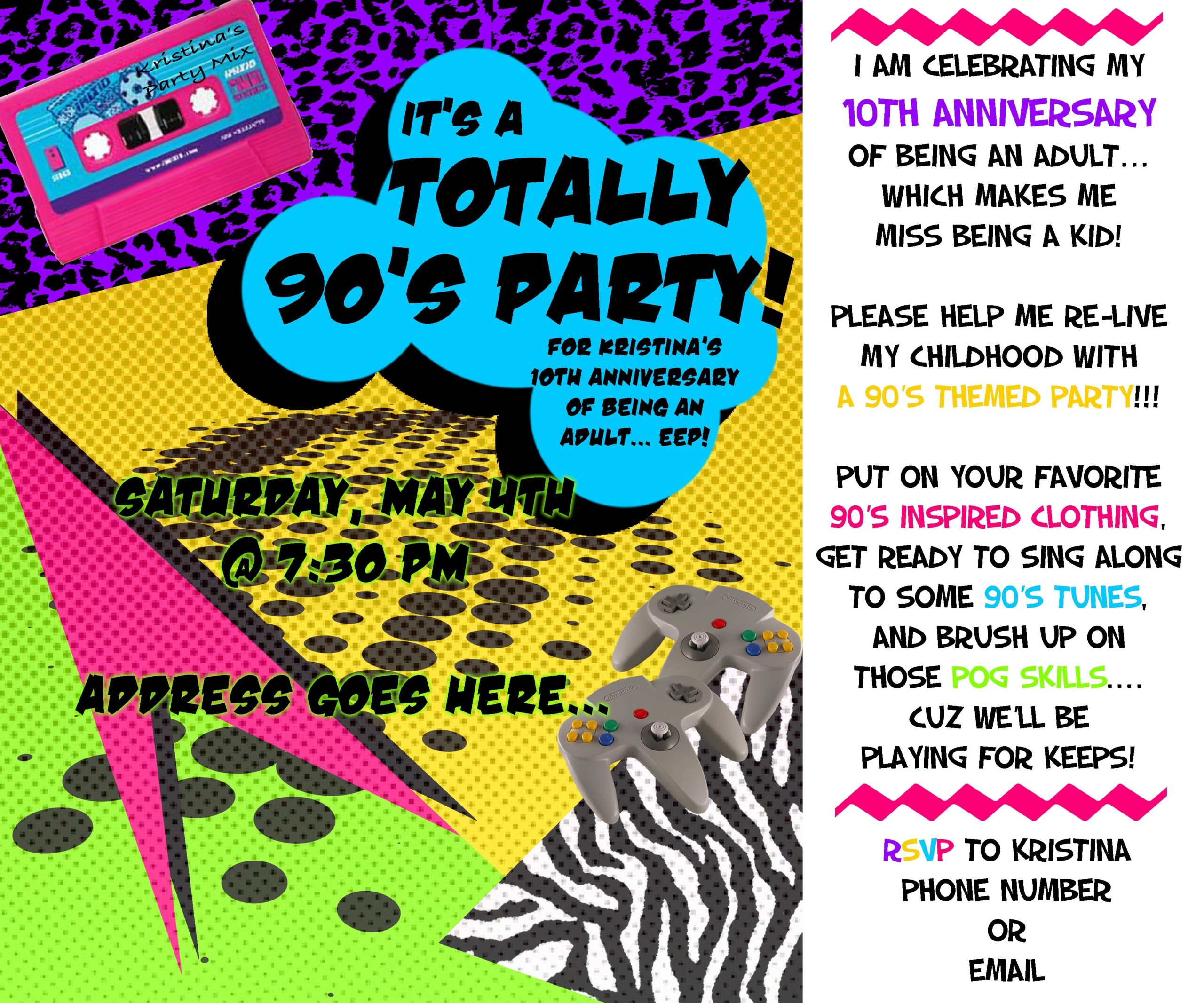 90 39 S Theme Party Invitation Templates Free For Entertainment You Can 