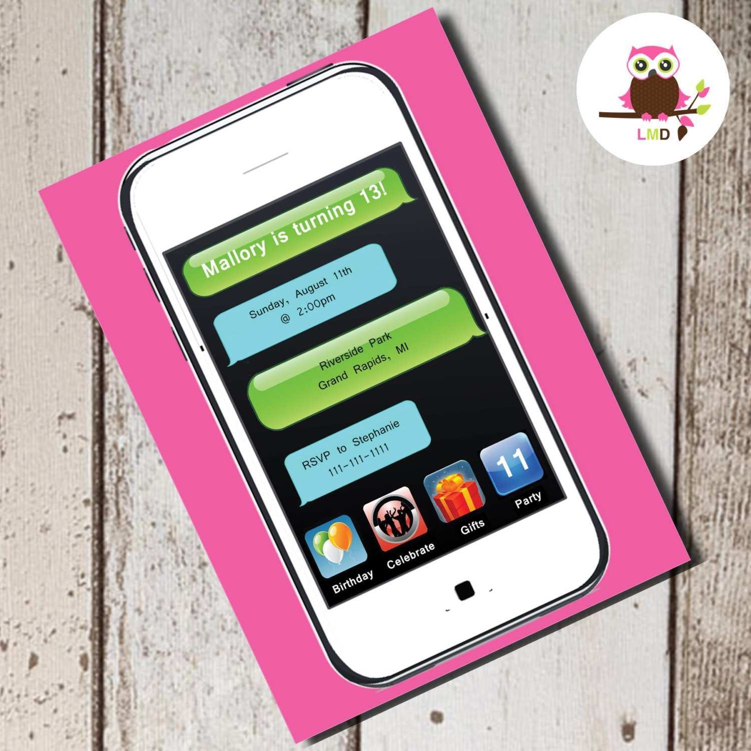 95 Free Printable Iphone Party Invitation Template In Word With Iphone 