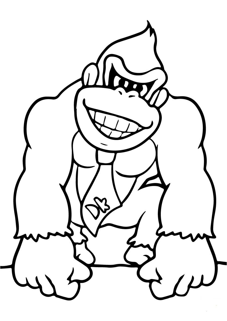 A Donkey Kong Coloring Page Free Printable Coloring Pages For Kids