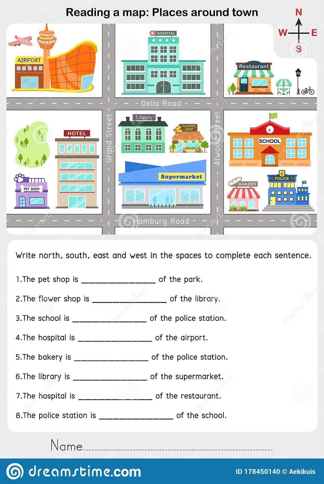 A Worksheet For Reading The Map With Pictures And Words To Help 