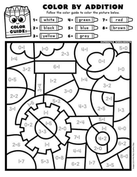 printable worksheets color by number
