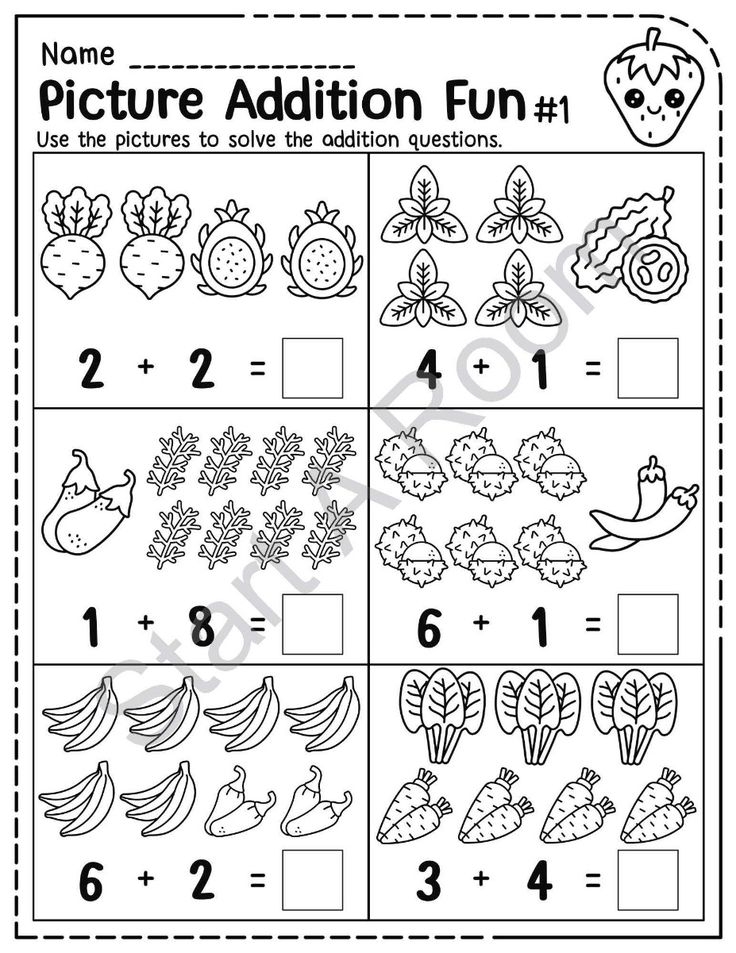 Addition Within 20 Worksheets With Pictures Pictorial Addition For