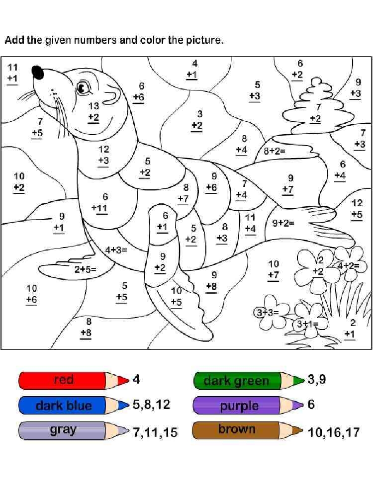 Addition Worksheet Coloring Printable Word Searches