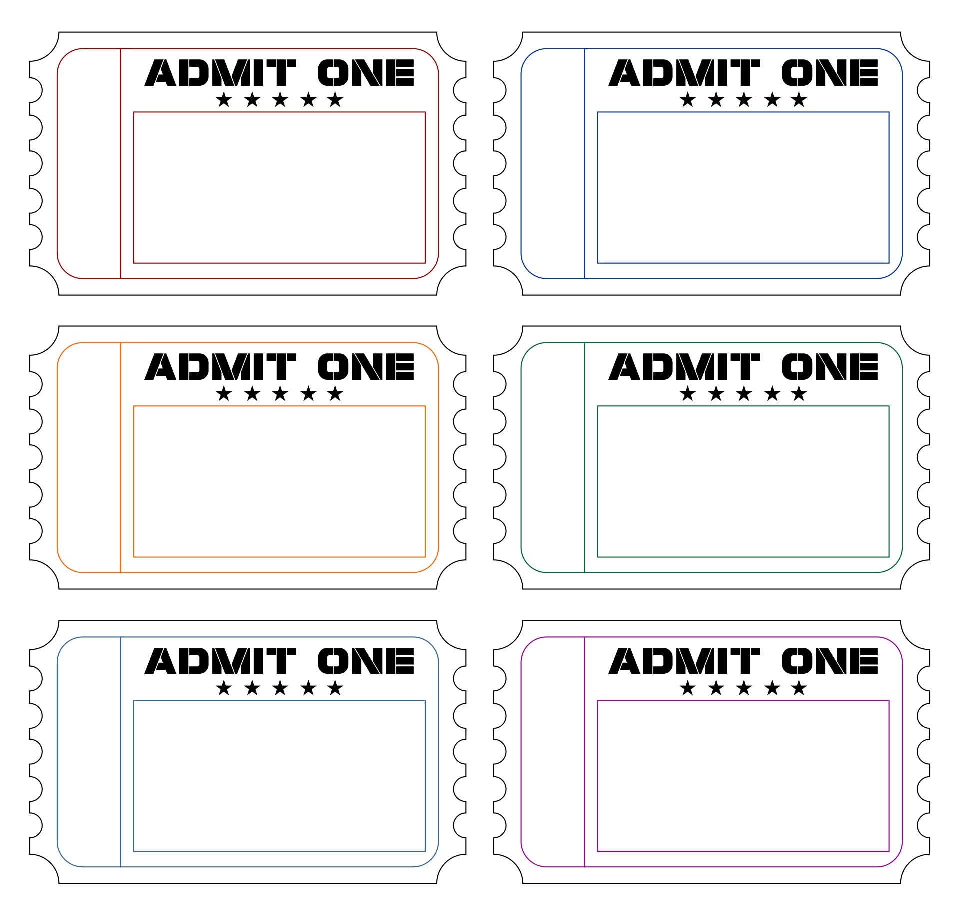 Admit One Ticket Template Free Printable Printable Templates