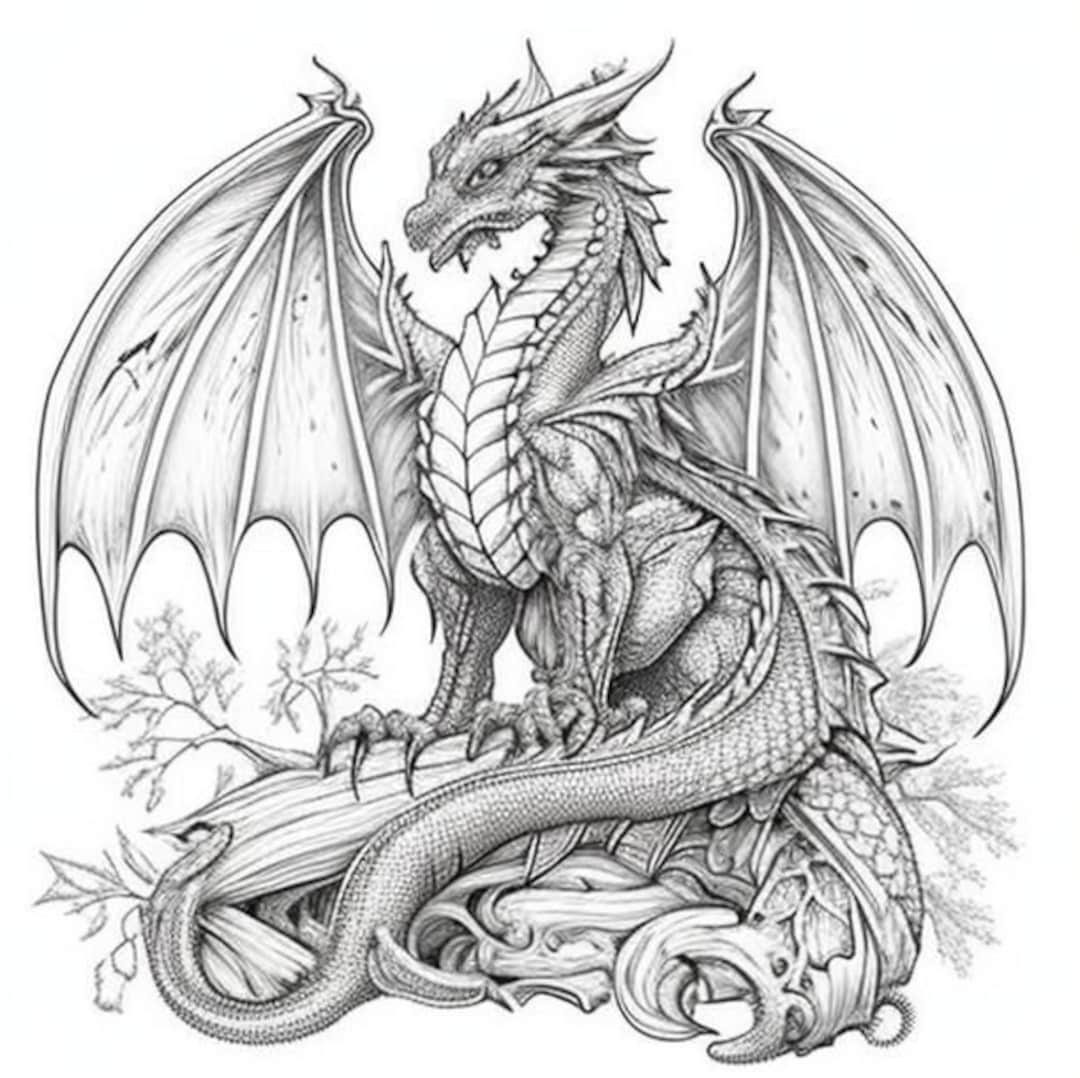 Adult Coloring Pages Dragons
