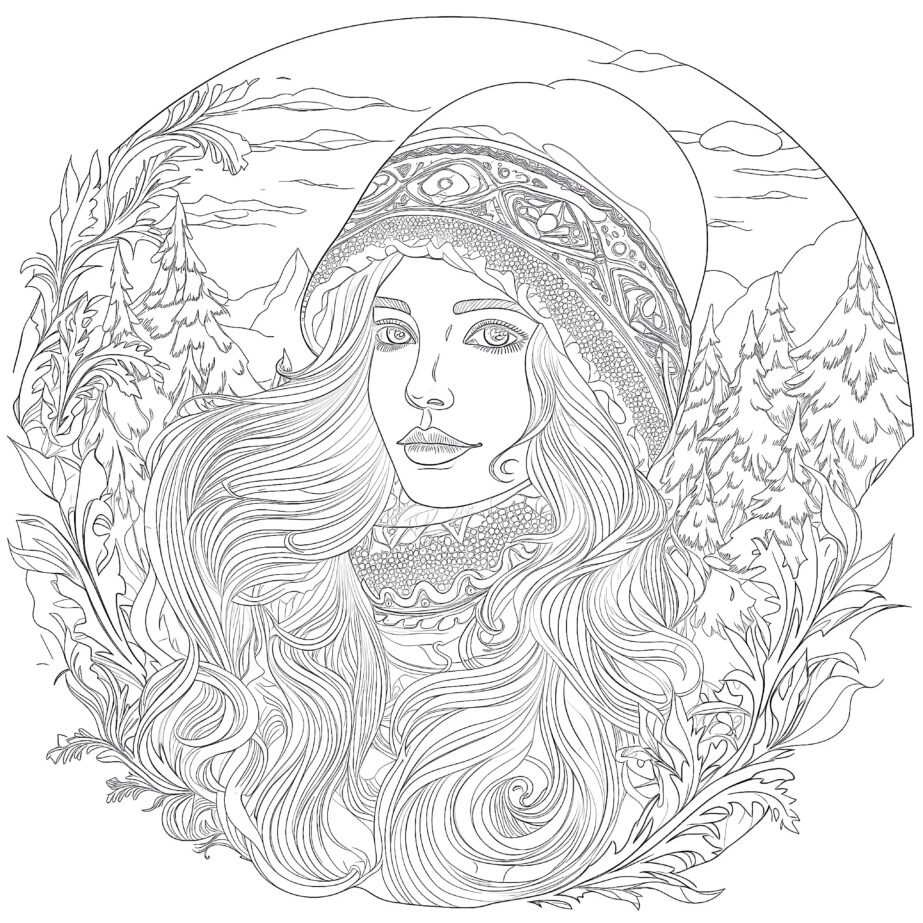 free winter adult coloring pages