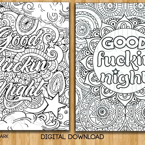 Adult Swearing Coloring Pages Etsy