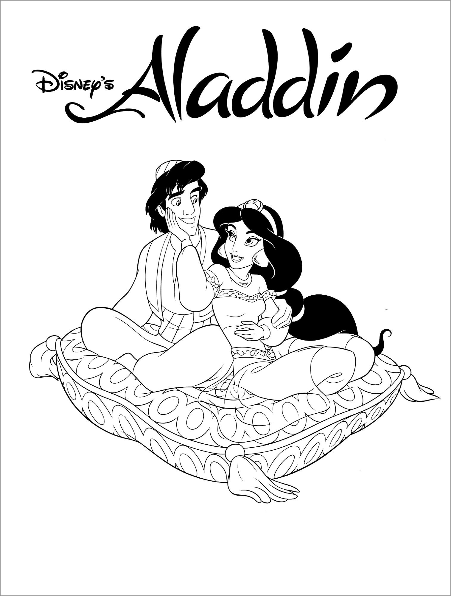 Aladdin Jasmine Coloring Pages