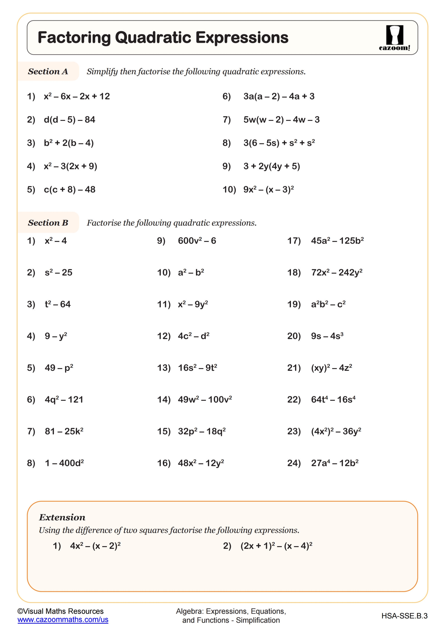 Algebra 1 Worksheets With Answers PDF Printable Algebra 1 Math