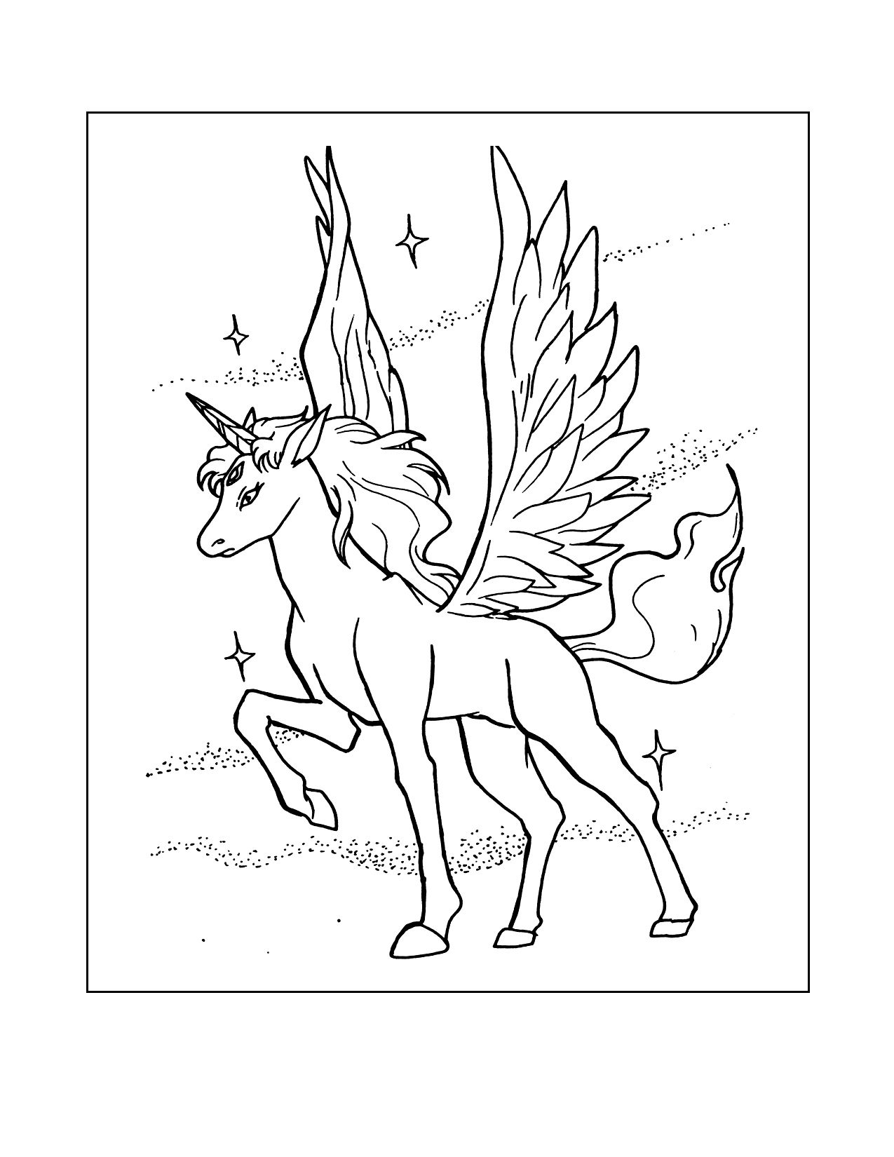 Alicorn Coloring Page Printable Coloring Pages