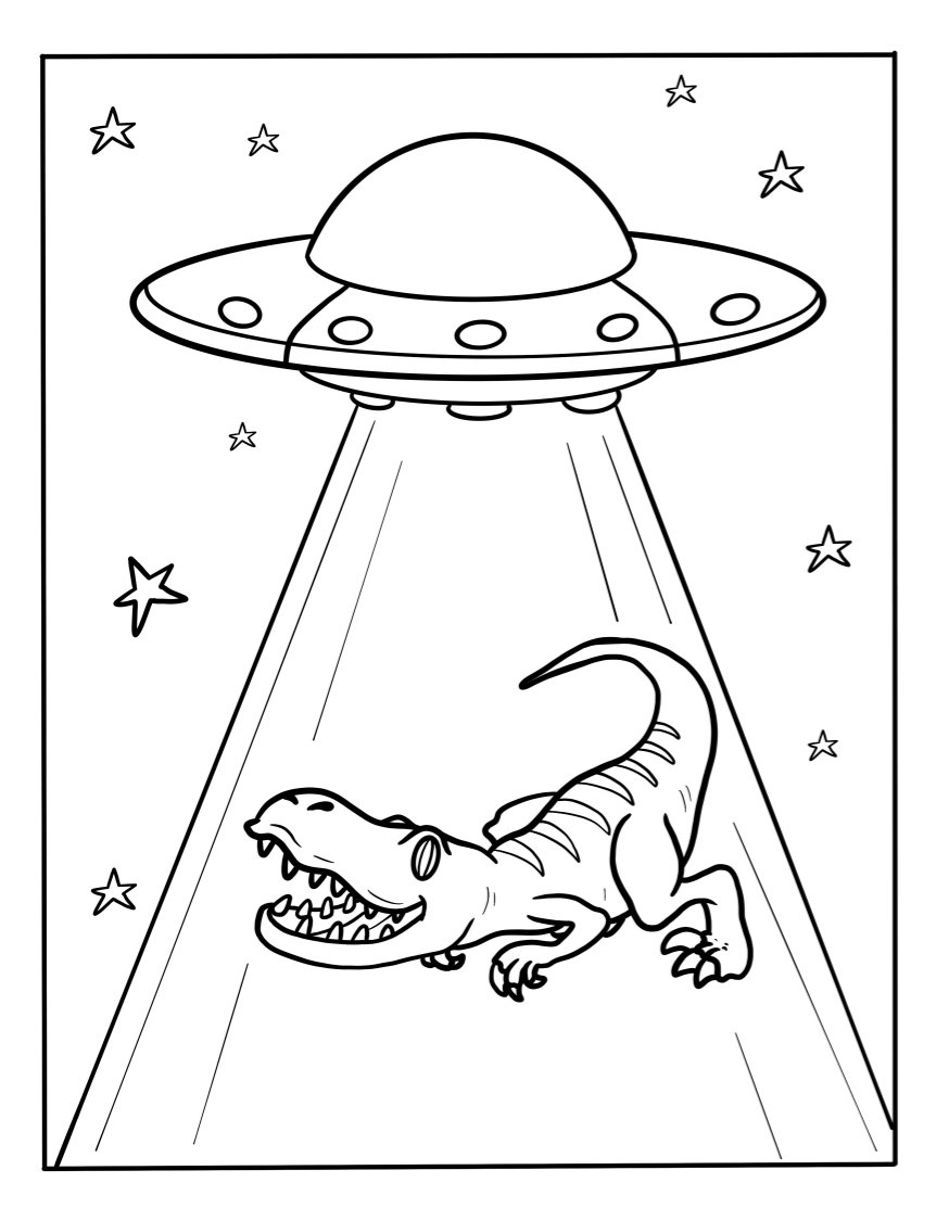 Aliens Coloring Pages For Kids Free Printable Dinosaur Pictures