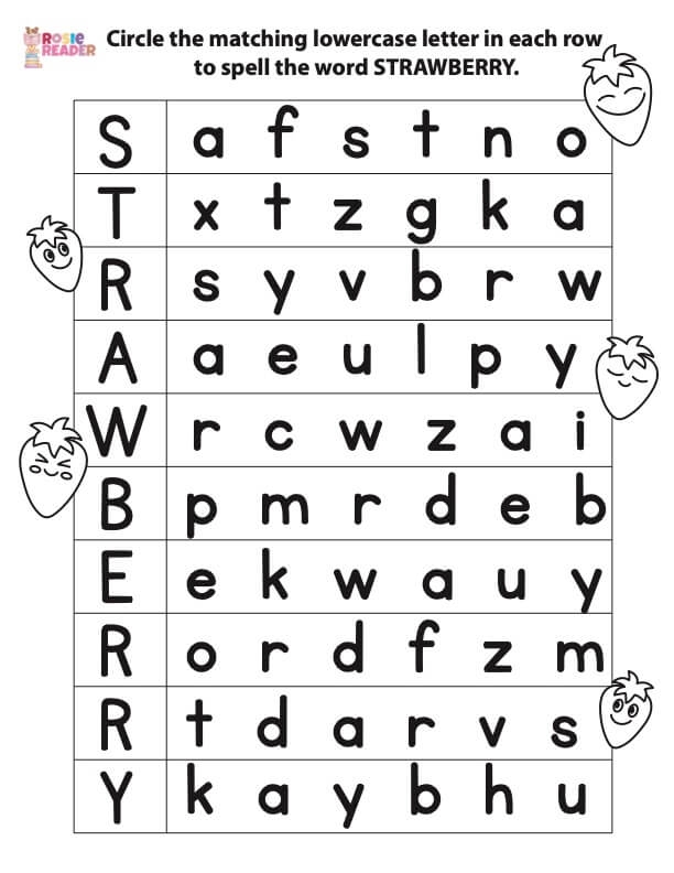 letter a matching worksheets