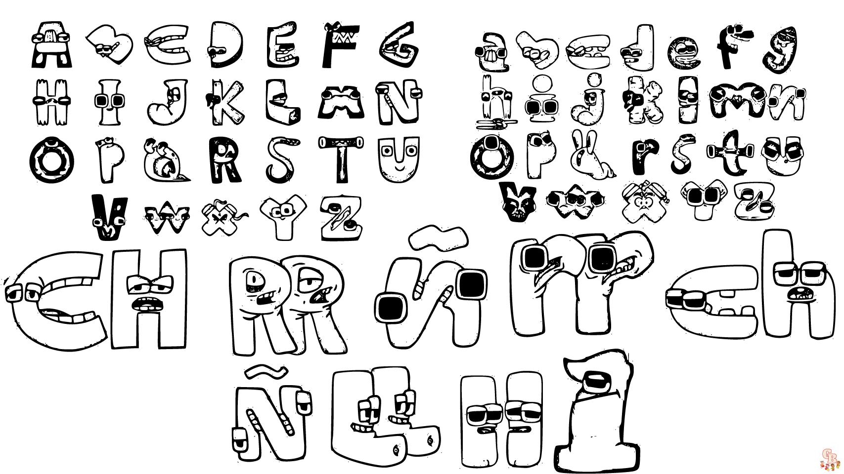 Alphabet Lore Coloring Page Alphabet Lore Outline Png File 53 OFF