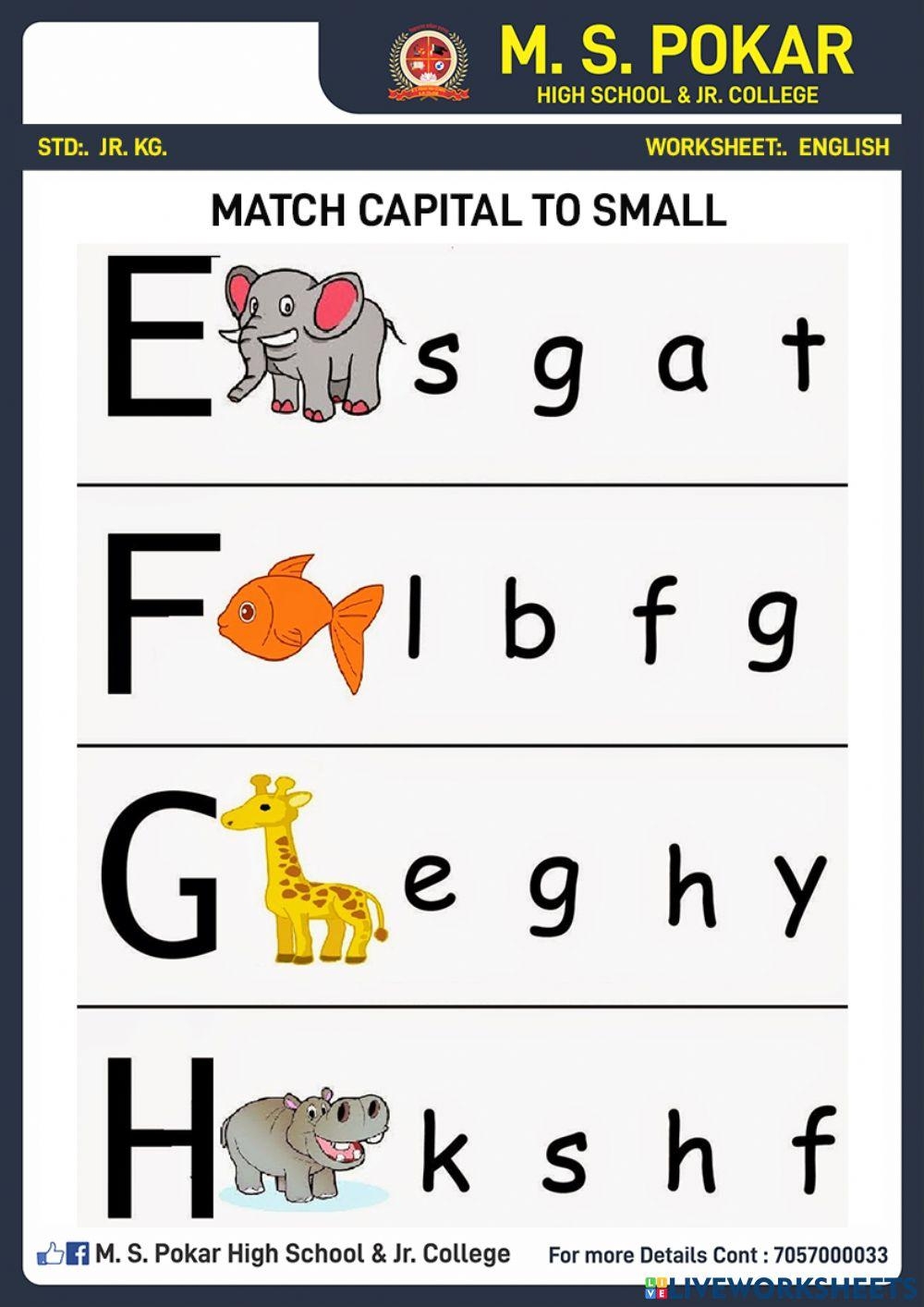 Alphabets Interactive Worksheet For JR kg Live Worksheets 