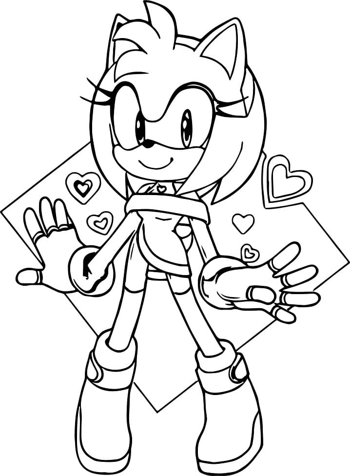 Amazing Amy Rose Coloring Page Free Printable Coloring Pages For Kids